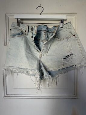Levi's Light Blue Distressed Denim Cutoff Shorts